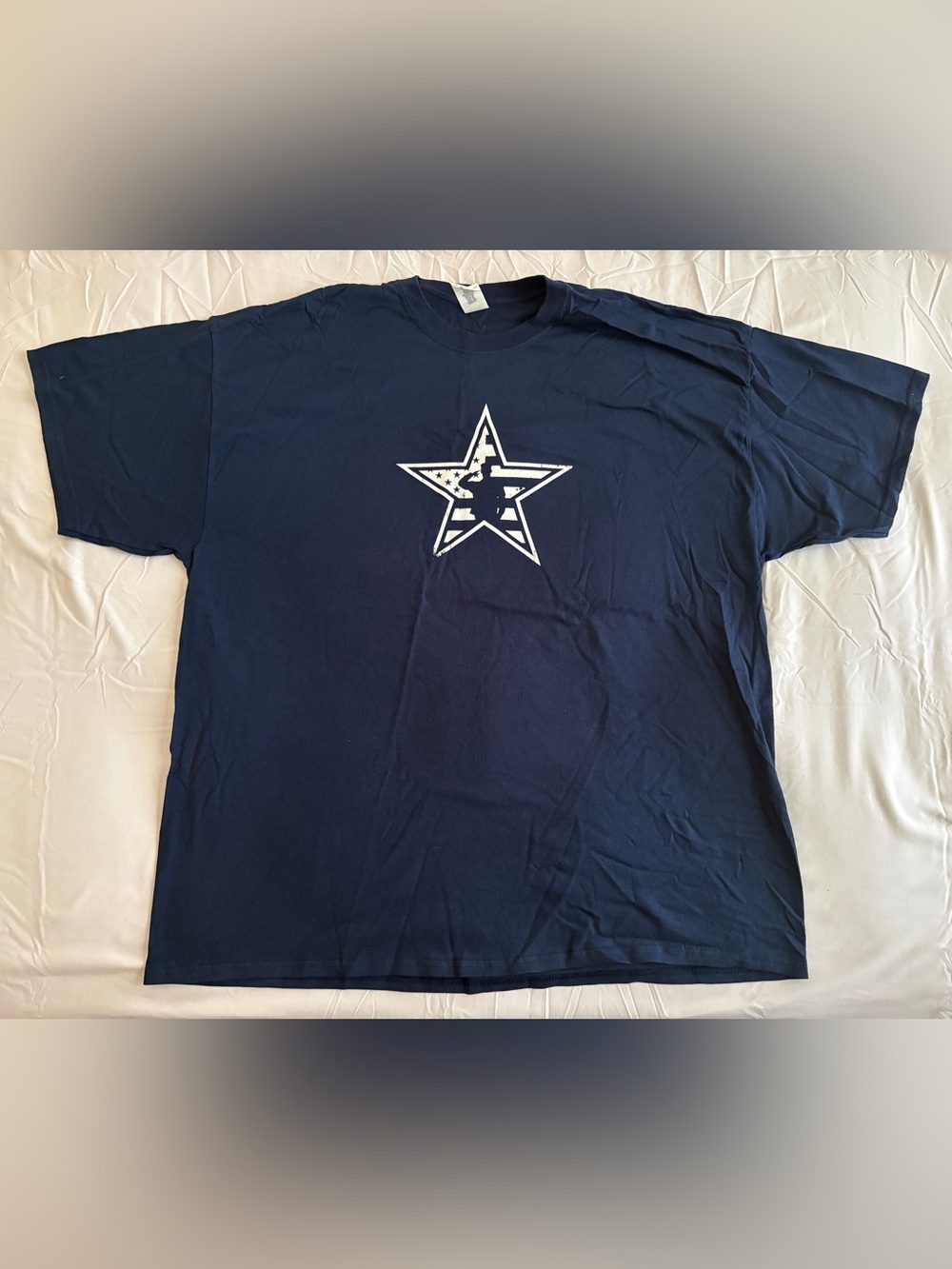 Greeley Stampede Rodeo Military Appreciation Navy Tee White Star Soldier Design